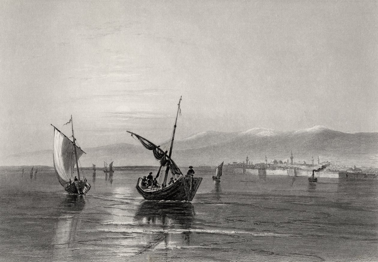 A Balkán, Bulgária, Widden közeléből, J. Godfrey metszete alkotó: William Henry Bartlett