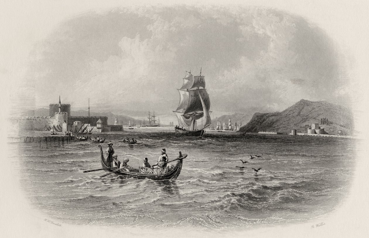 A Dardanellák, Törökország, metszett R. Willis alkotó: William Henry Bartlett