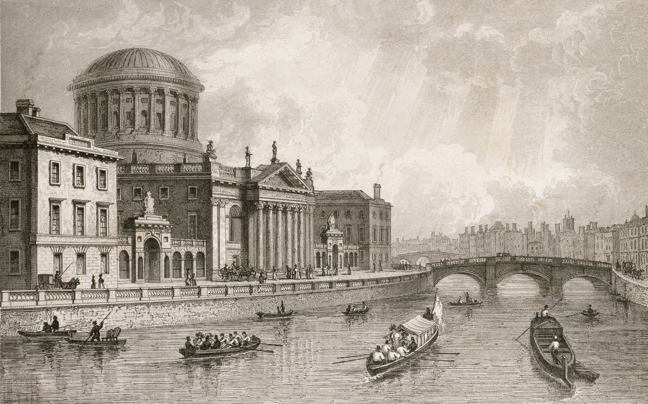 The Four Law Courts, Dublin, metszett Owen alkotó: William Henry Bartlett