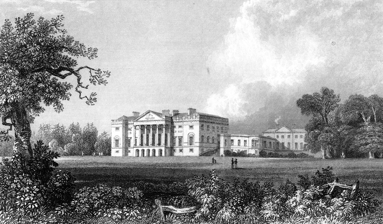Thorndon Hall, Essex, metszett Henry Adland, 1831 alkotó: William Henry Bartlett