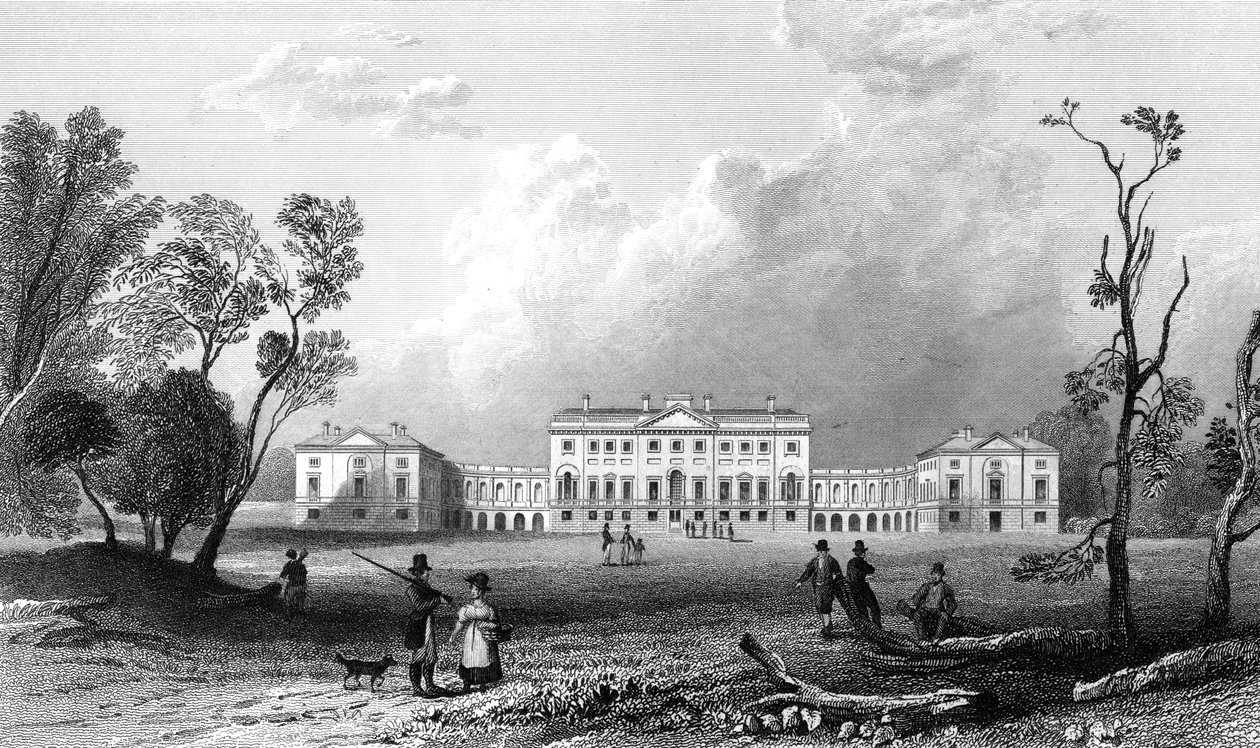 Thorndon Hall, Essex, metszett Henry Adland, 1832 alkotó: William Henry Bartlett