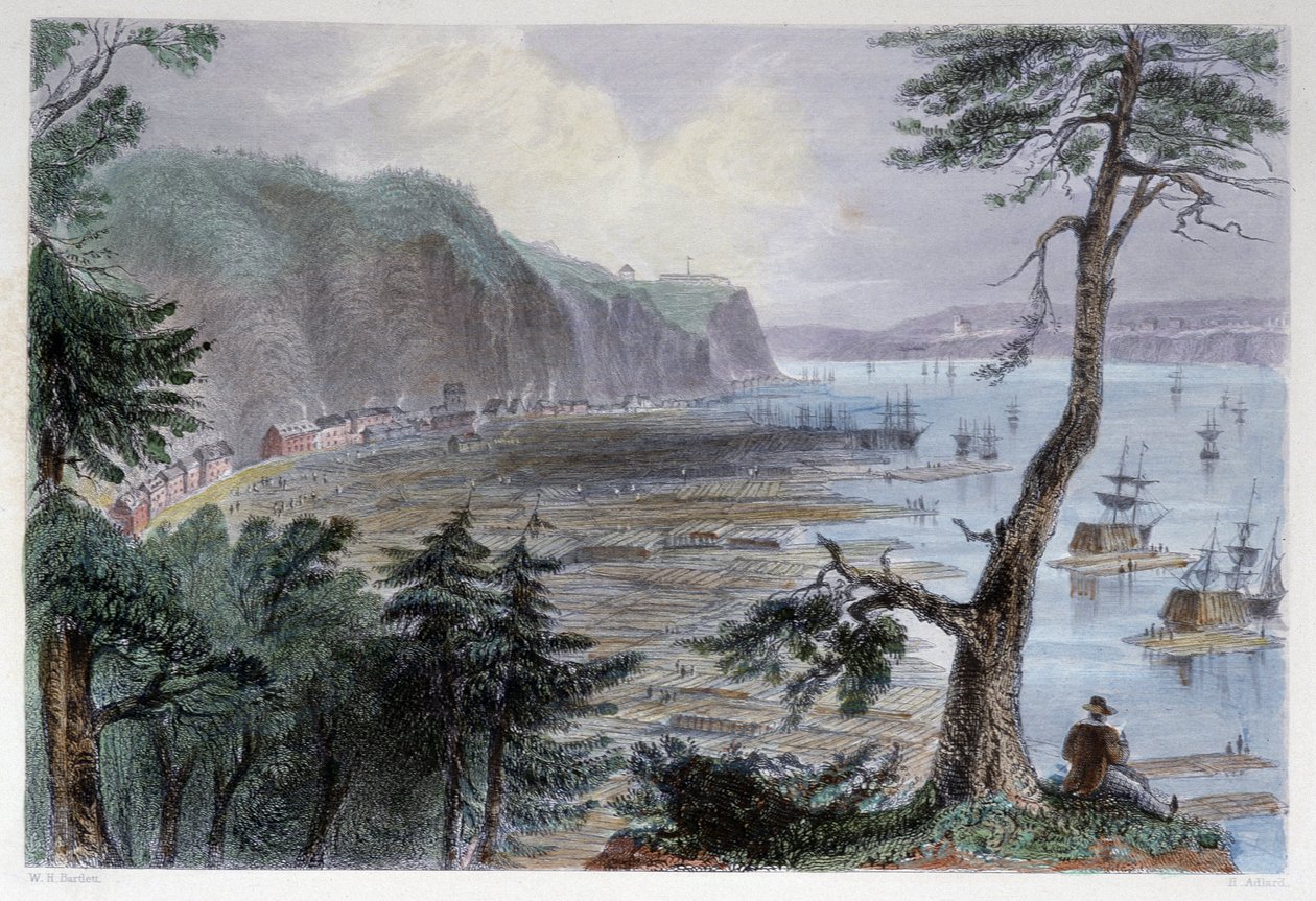Fatelep Quebec közelében – Bartlett W. H. által illusztrált „kanadai tájképben”. alkotó: William Henry Bartlett