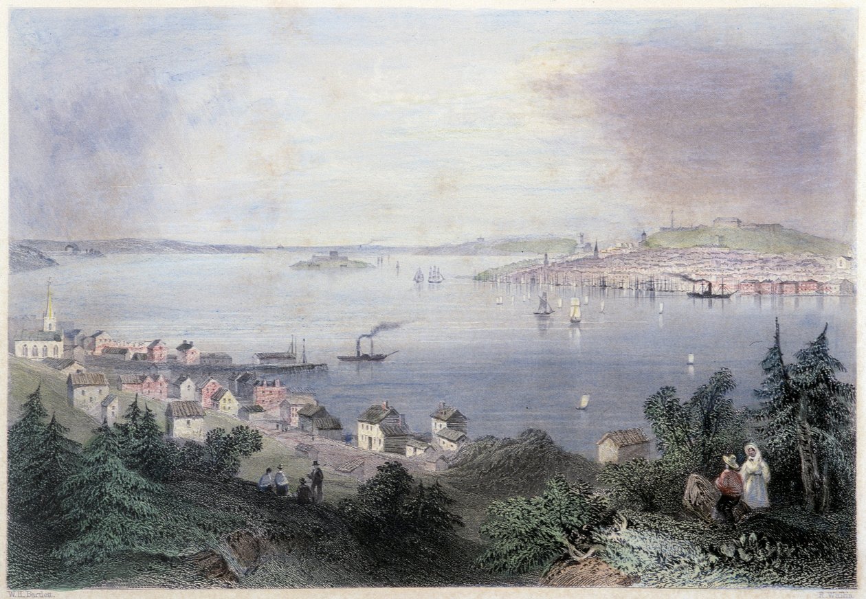 Halifax képe – William Henry Bartlett „” kanadai tájképben illusztrálva” című filmben, szerk. George Virtue alkotó: William Henry Bartlett