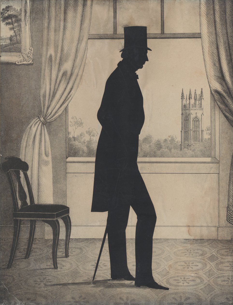Nathaniel Babson sziluettje, Gloucester, Massachusetts, 1828-83. alkotó: William Henry Brown