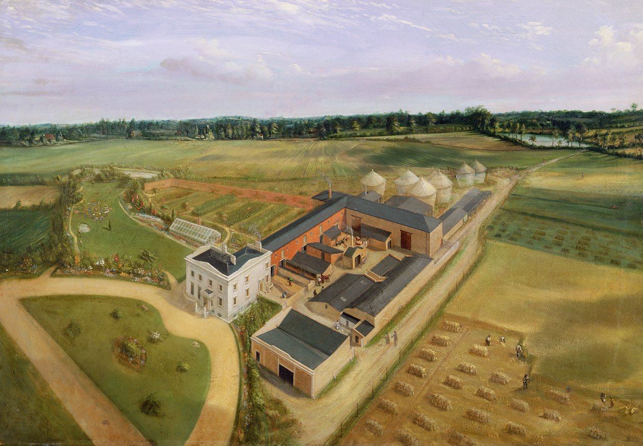 Tiptree Hall and Farm, Essex, 1850-60 körül alkotó: William Henry Browne