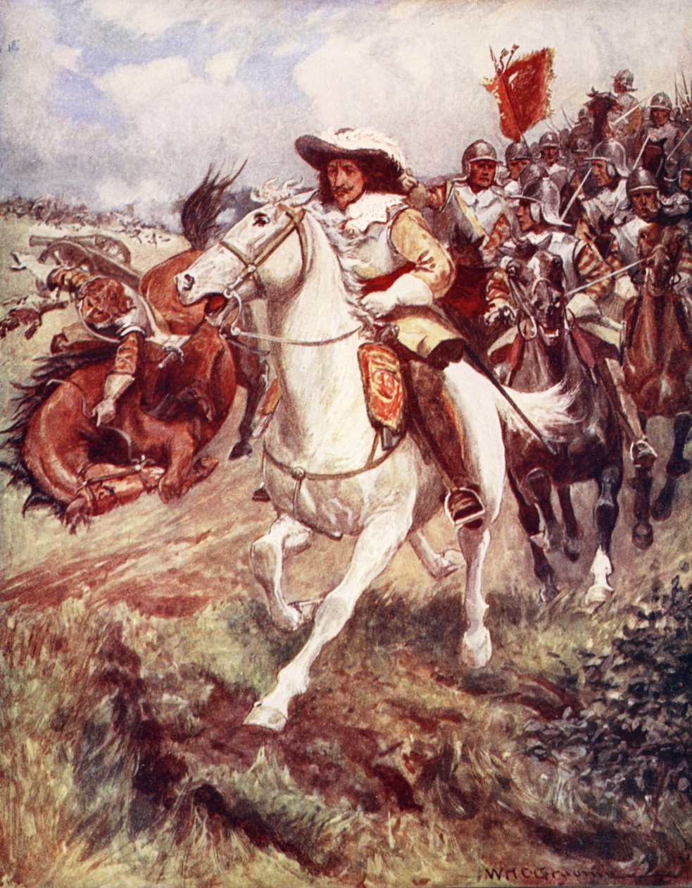 "Curirassierjeink felrobbantak az accurst soraiban, és egy döbbenet hatására szétszóródtak" a Ballads of Famous Fights első kiadásából alkotó: William Henry Charles Groome