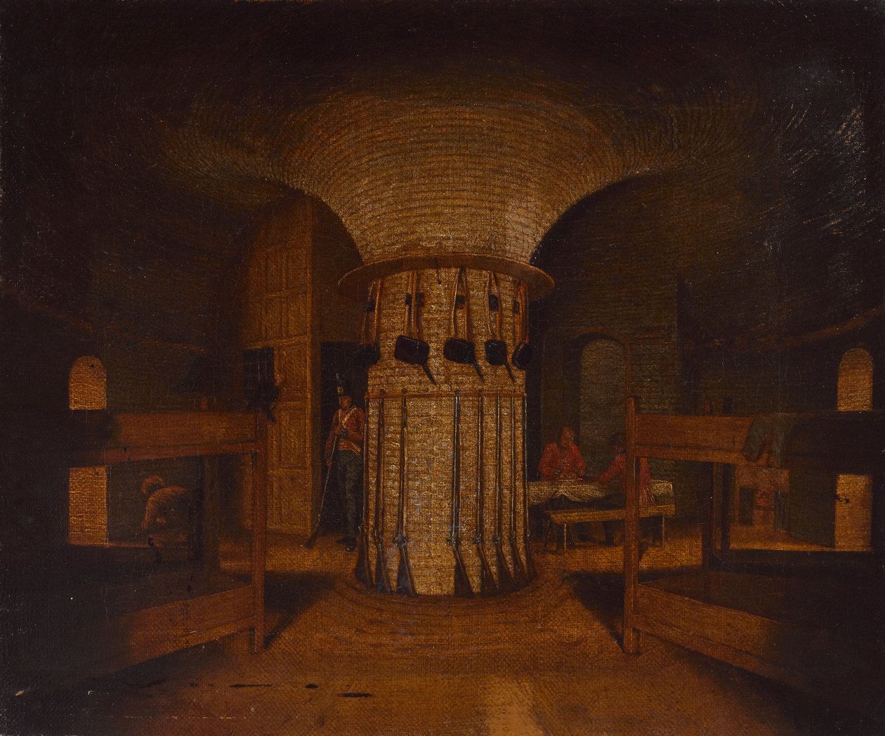 Egy barakk szoba belseje, valószínűleg egy Martello-toronyban, 1812 körül (olaj, vászon) alkotó: William Henry Ford