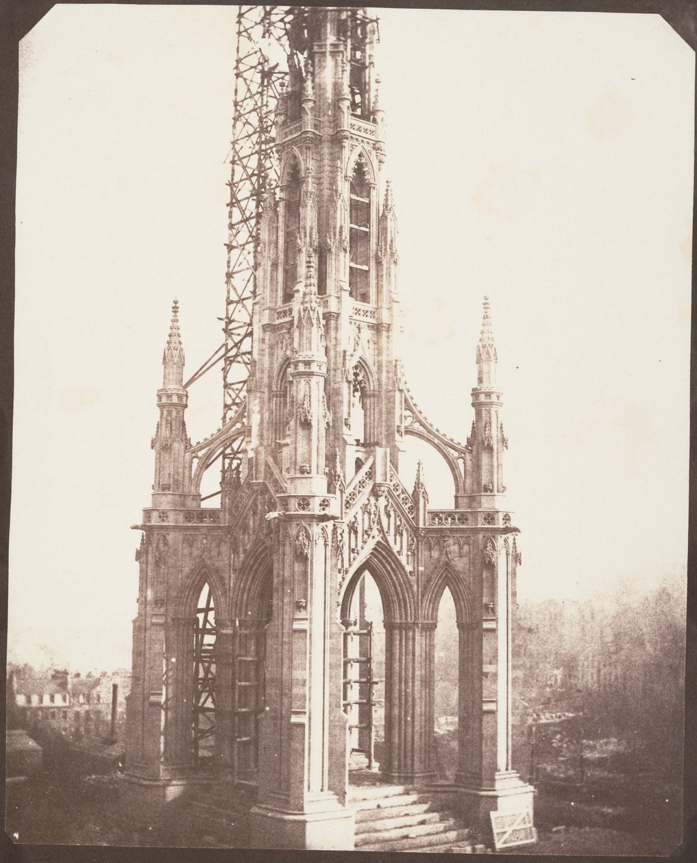 A Scott-emlékmű a befejezés előtt, Edinburgh alkotó: William Henry Fox Talbot