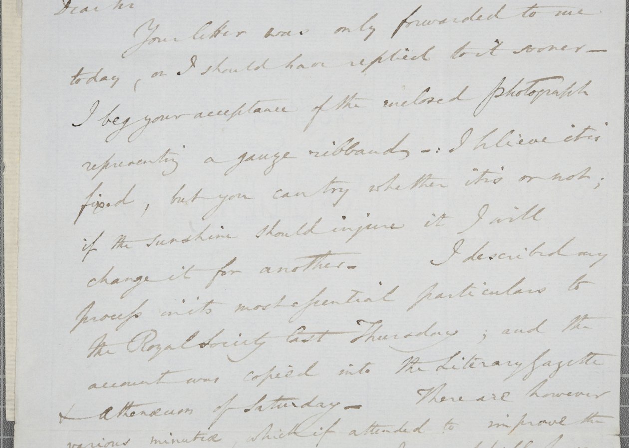 William Henry Fox Talbot aláírt levele James David Forbesnek, 1839 alkotó: William Henry Fox Talbot