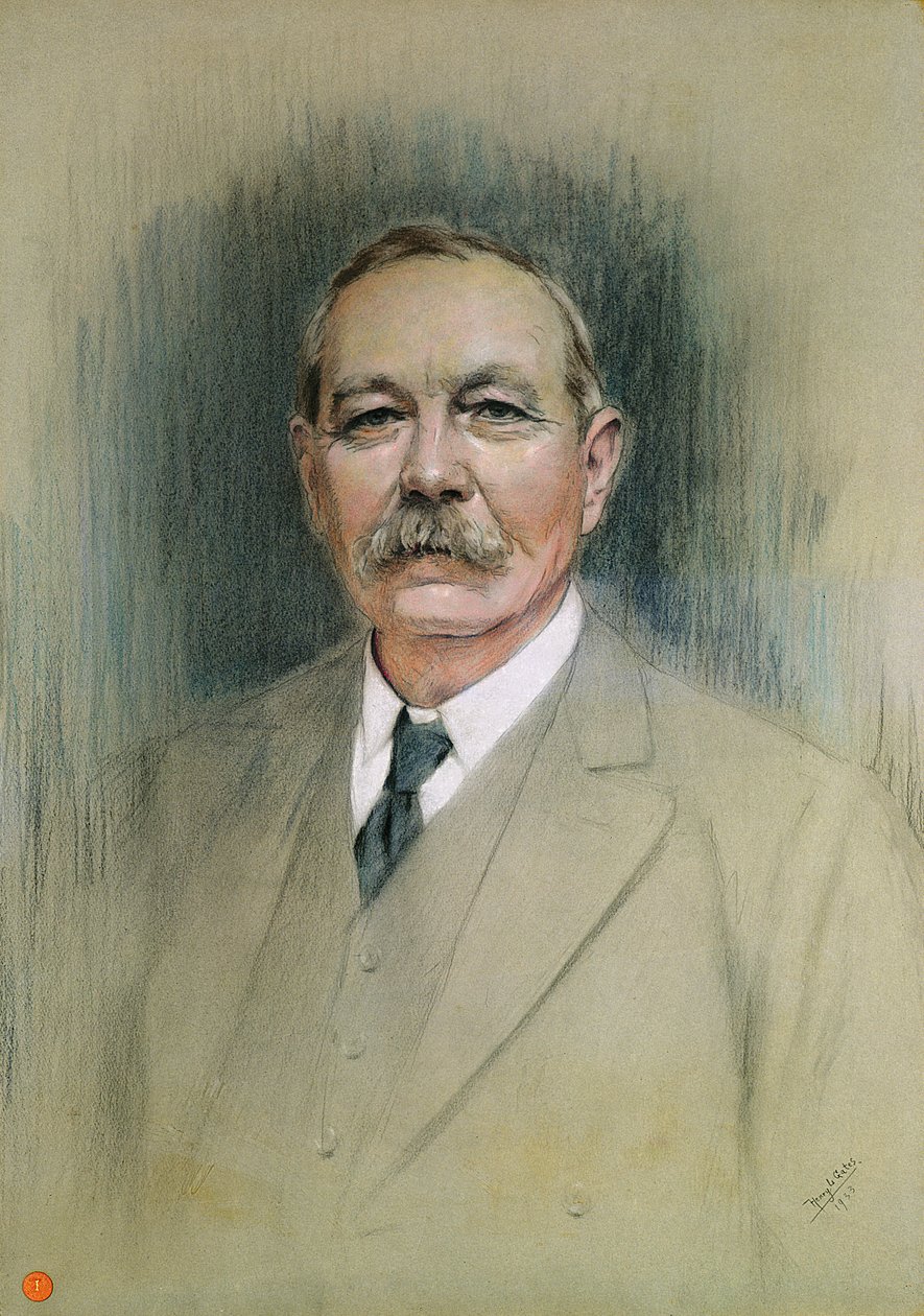 Sir Arthur Conan Doyle portréja (pasztell, papír) alkotó: William Henry Gates