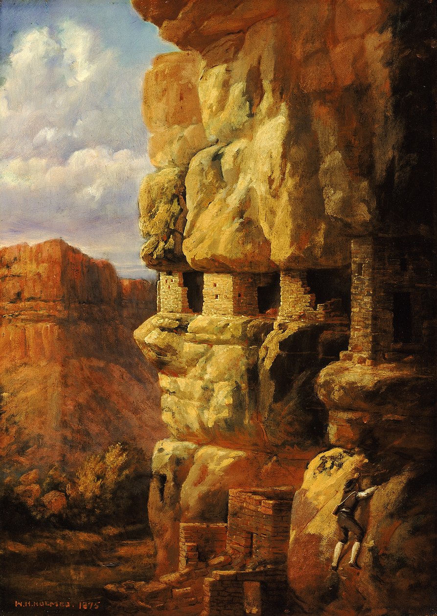 Cliff Houses a Rio Mancos-on, Colorado, 1875. alkotó: William Henry Holmes