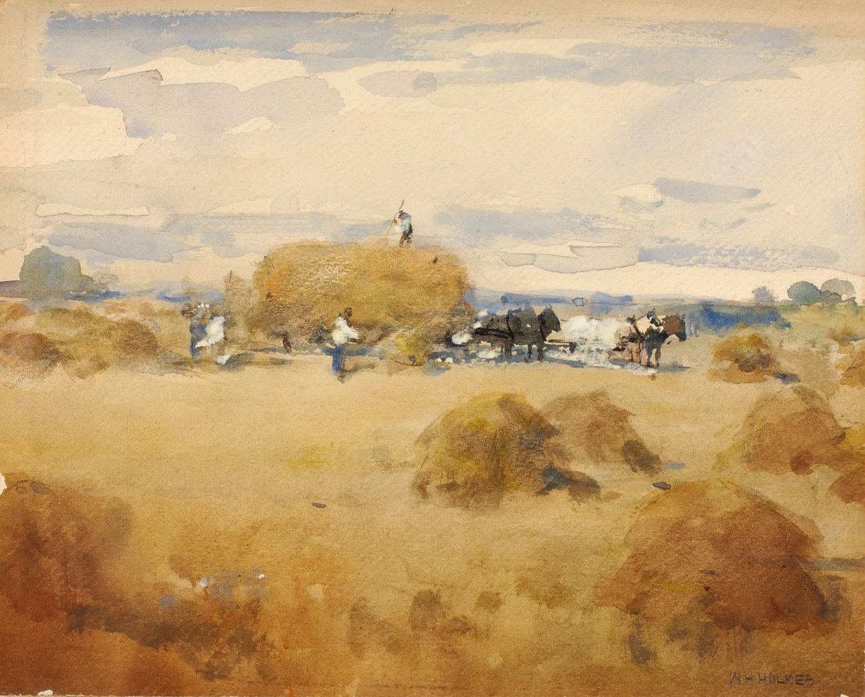 Szénakészítési jelenet, n.d. alkotó: William Henry Holmes