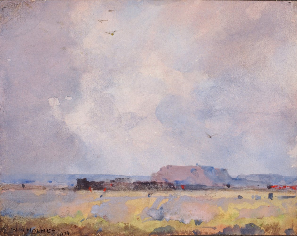 A fennsíkvidéken, lakott pueblóval, 1929. alkotó: William Henry Holmes
