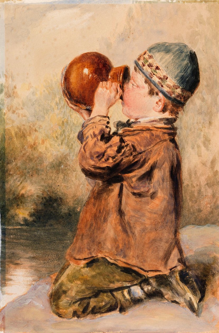 Egy fiú, aki iszik alkotó: William Henry Hunt