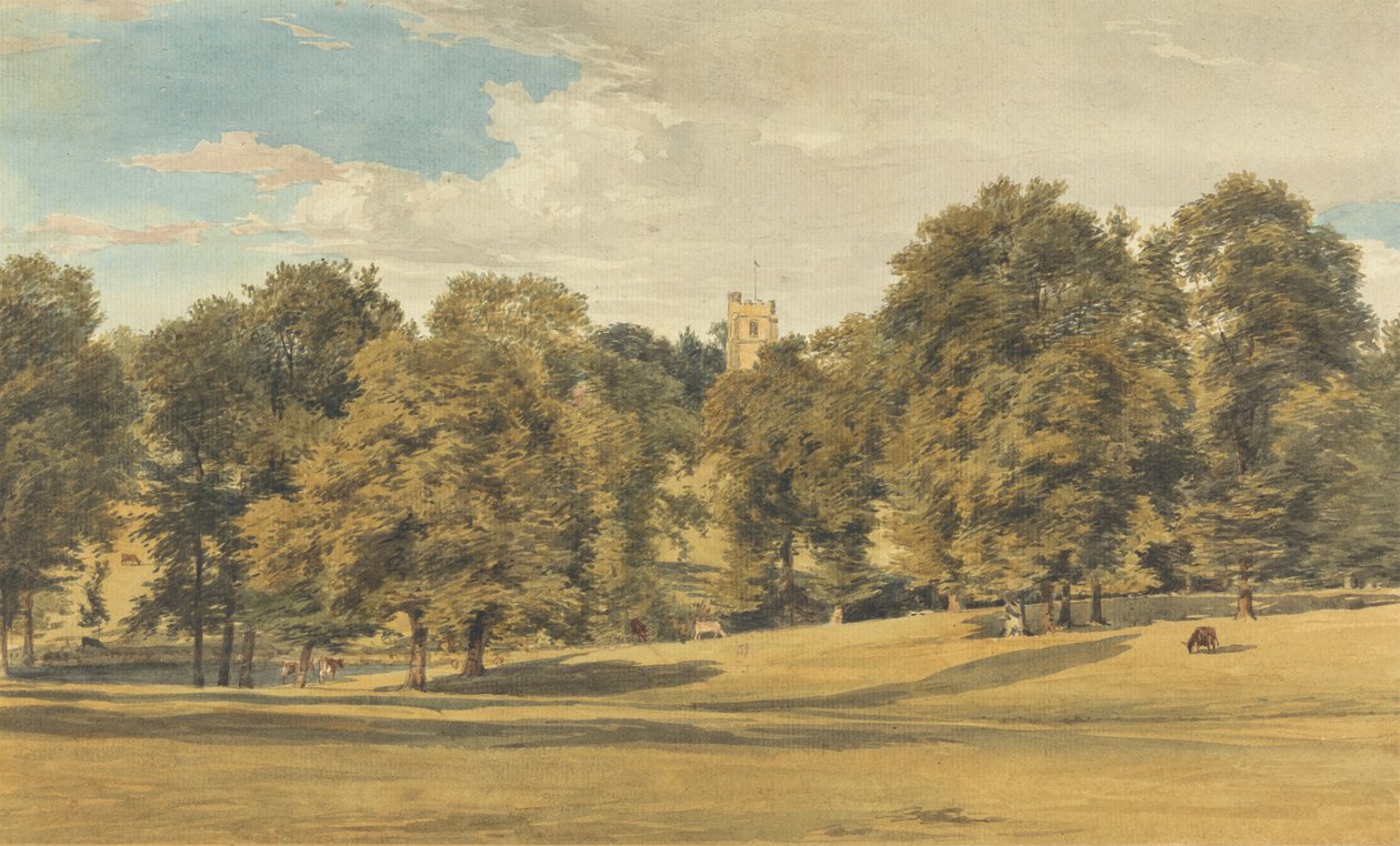 Bushey templom délnyugatról alkotó: William Henry Hunt