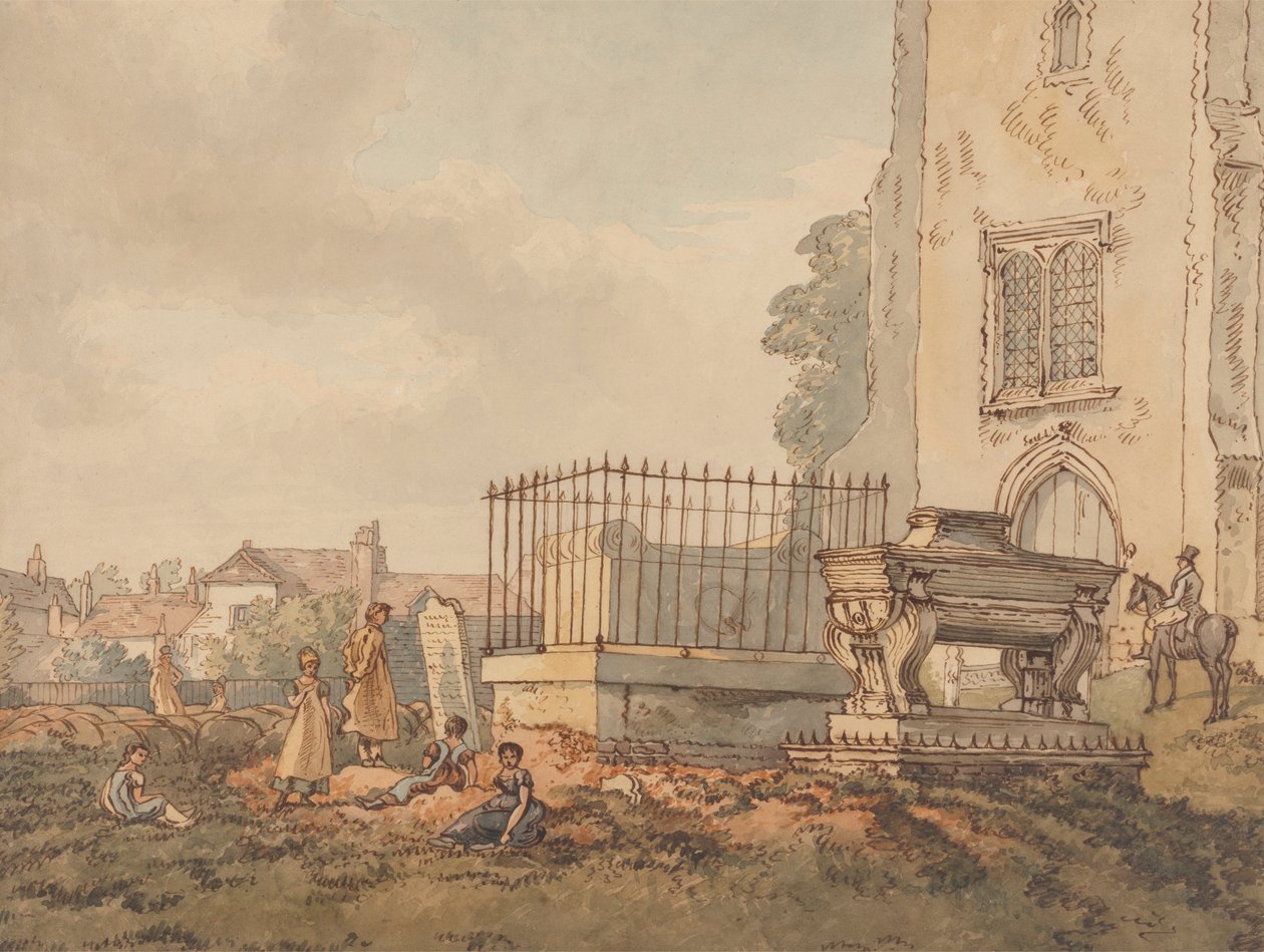 Bushey templomkert Edridge, Hearne és H. Monro sírjaival alkotó: William Henry Hunt