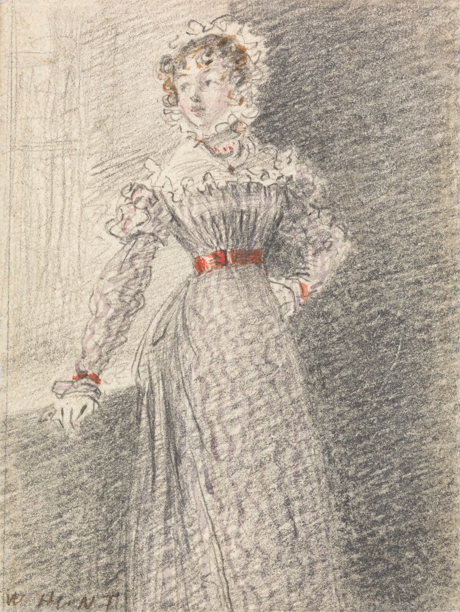 Lány piros övvel alkotó: William Henry Hunt