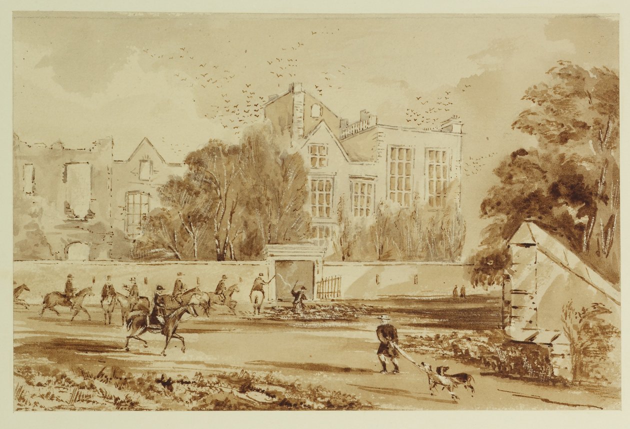 Hardwick Old Hall (akvarell papíron) alkotó: William Henry Hunt