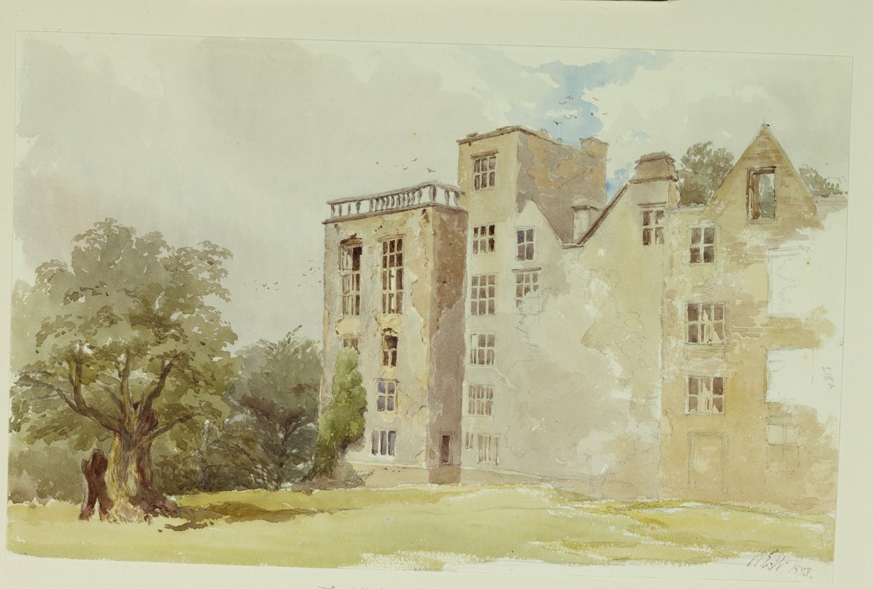 Hardwick Old Hall (akvarell papíron) alkotó: William Henry Hunt