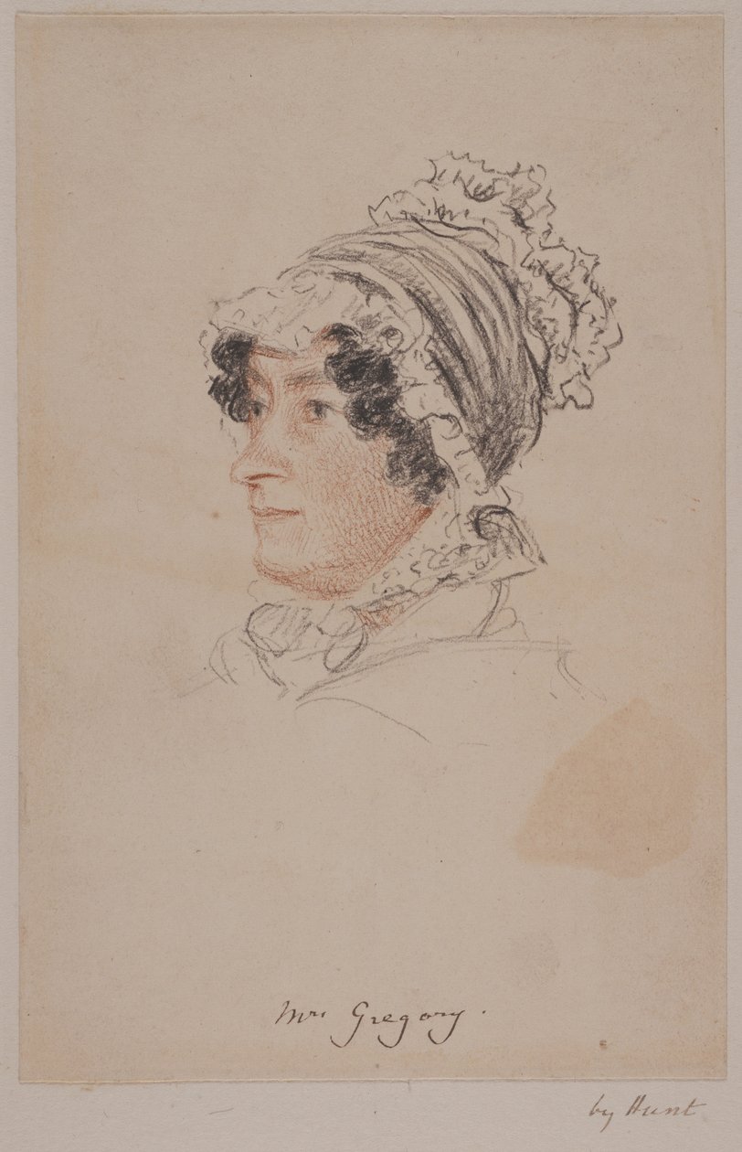 Mrs Hannah Gregory (vörös-szürke kréta papíron) alkotó: William Henry Hunt