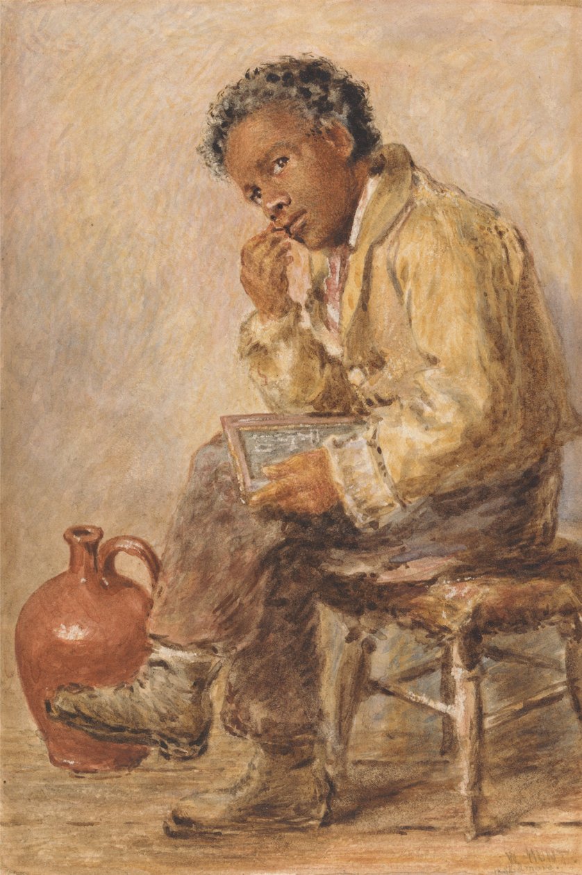 Palatáblát tartó fiatal férfi portréja alkotó: William Henry Hunt