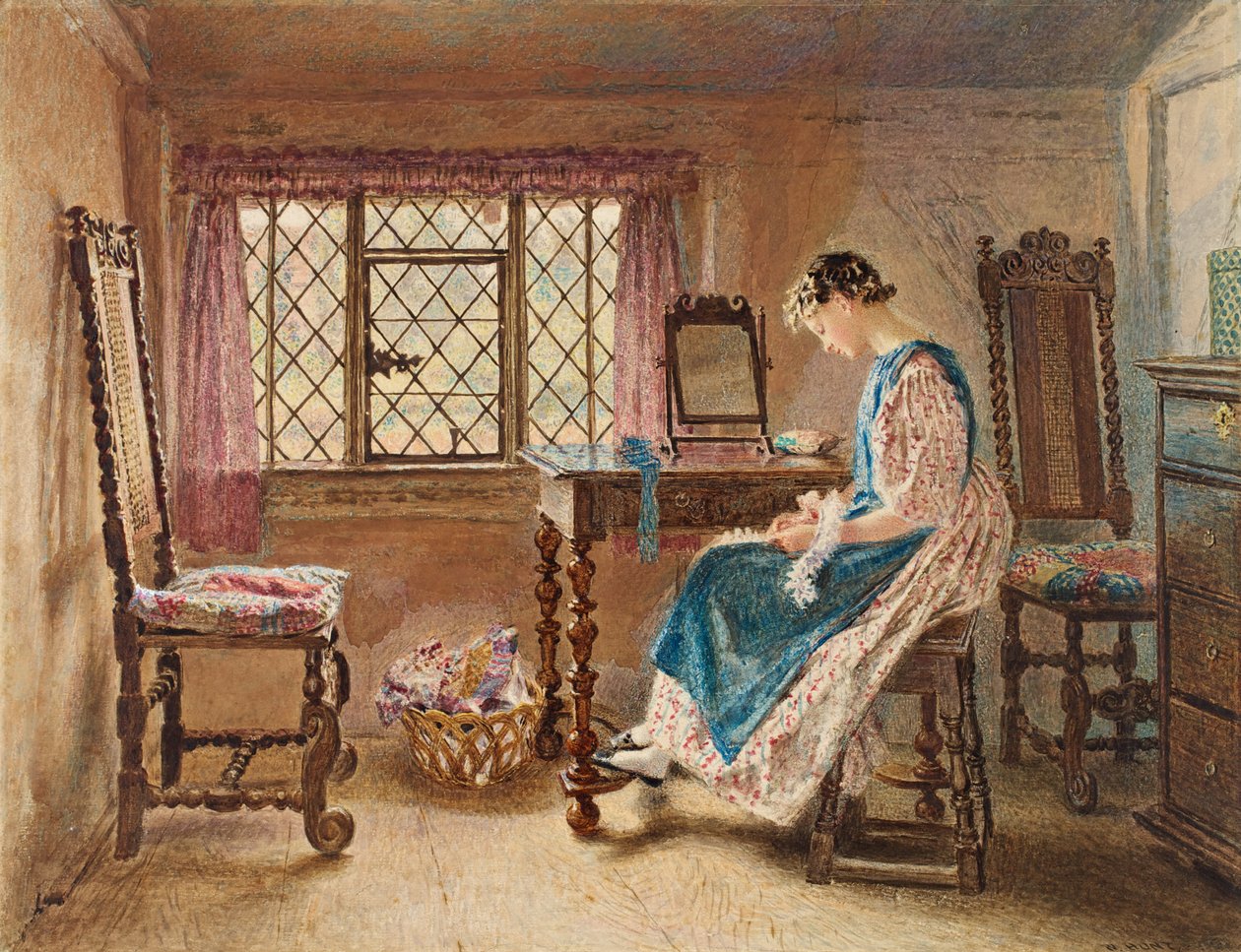 Felkészülés a vasárnapra, 1832 körül (wc és gouache papíron) alkotó: William Henry Hunt