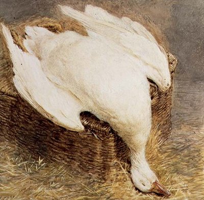 Csendélet egy halott lúdról egy kosárral alkotó: William Henry Hunt