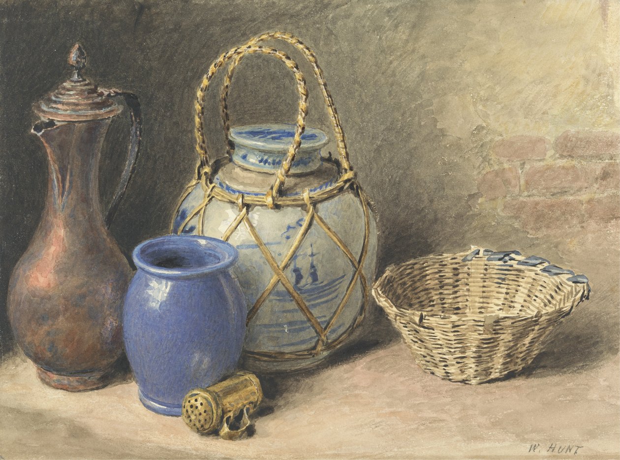 Csendélet gyömbéres üveggel, 1825 körül (wc grafit fölött, papíron) alkotó: William Henry Hunt