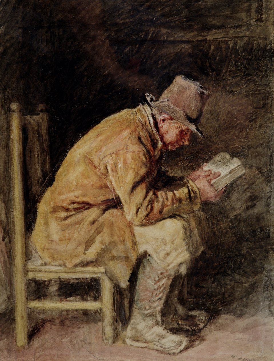 Egy vidéki ember tanulmánya Olvasás alkotó: William Henry Hunt