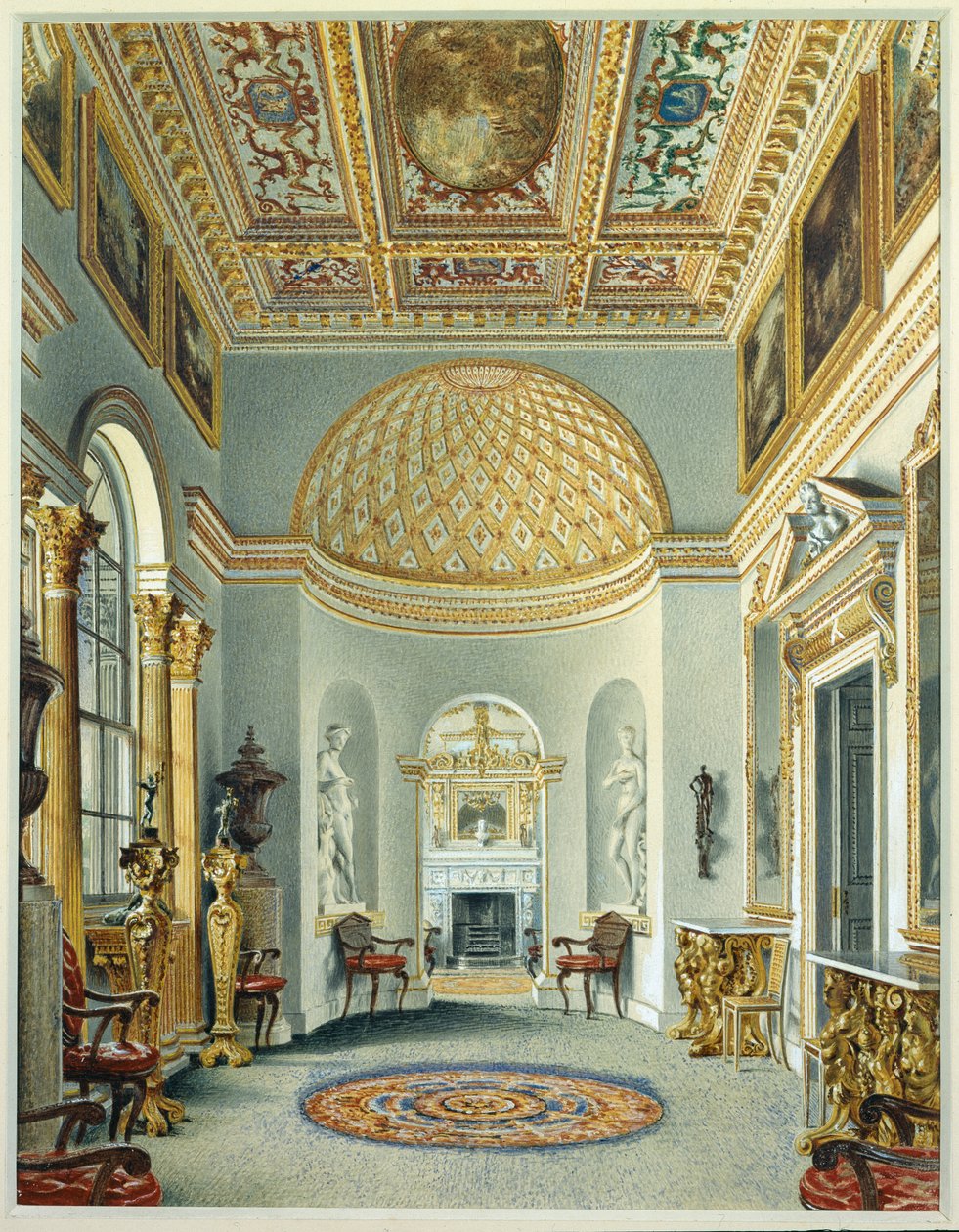 The Gallery, Chiswick House (akvarell, papír) alkotó: William Henry Hunt