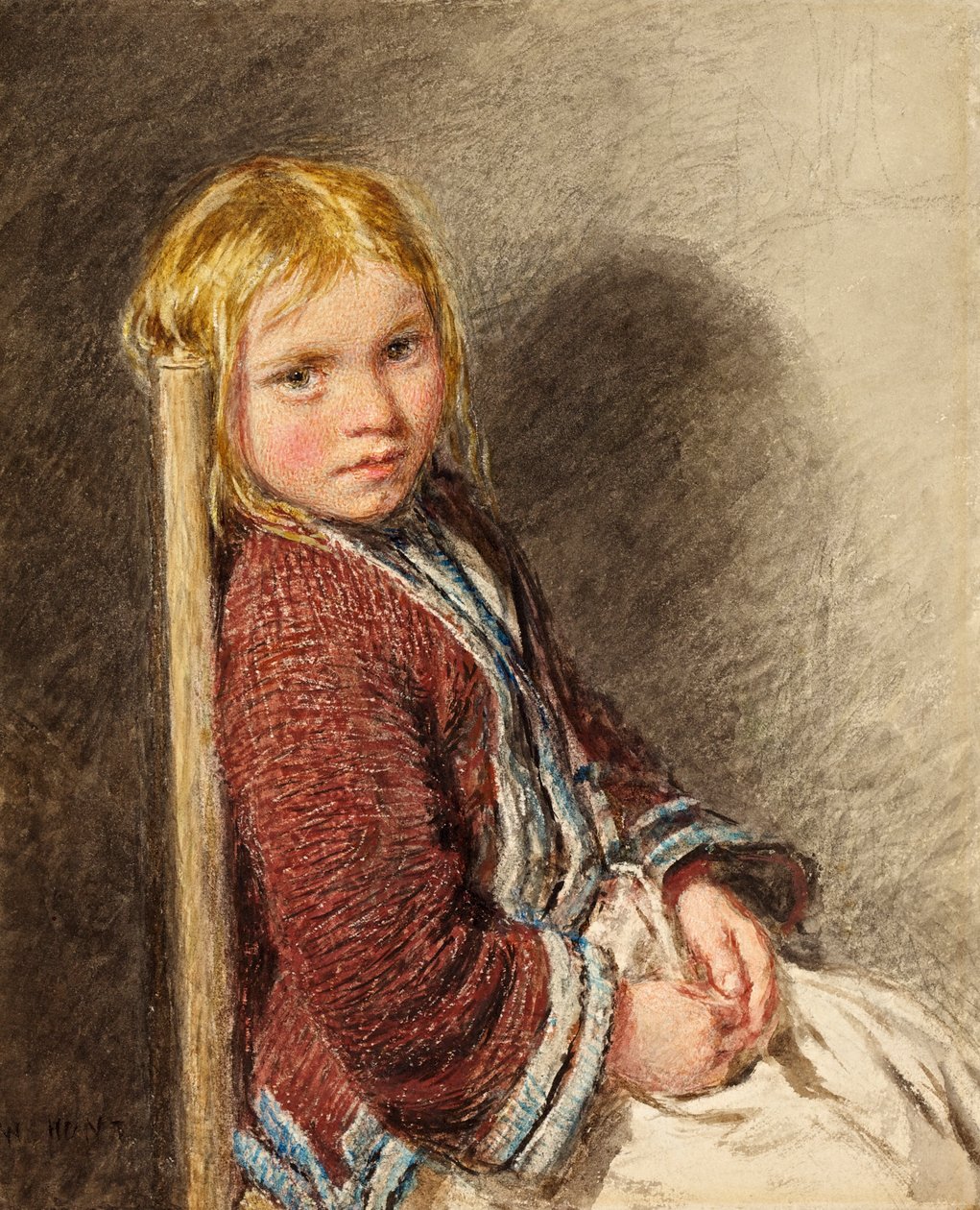 The Shy Sitter, 1840 körül alkotó: William Henry Hunt