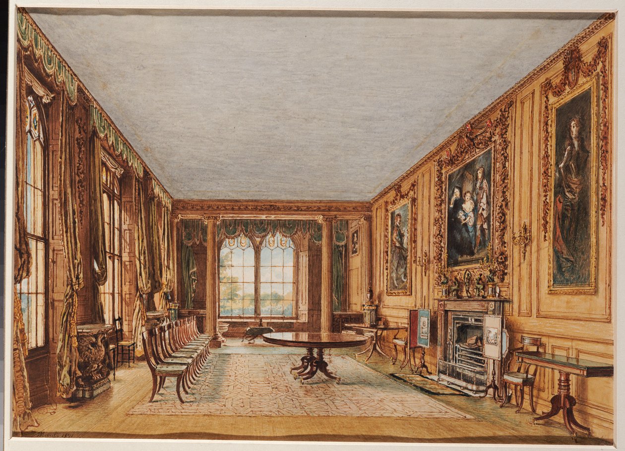 Essex grófjának téli étkezője Cassioburyben, 1821 alkotó: William Henry Hunt