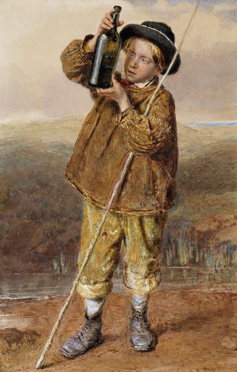 Az ifjú horgász, alkotó: William Henry Hunt