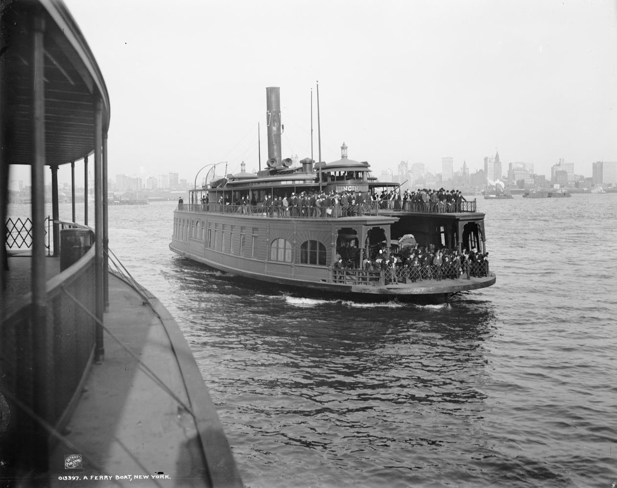 Komphajó, New York, 1900 körül (f/w fotó) alkotó: William Henry Jackson