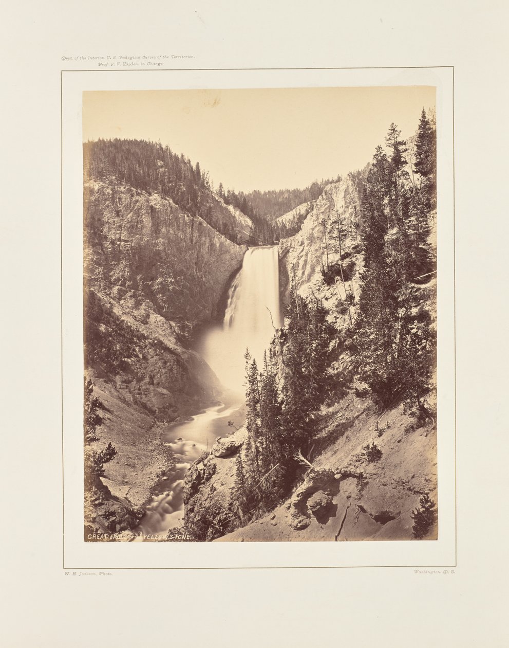 A Yellowstone alsó vízesései, közelről alkotó: William Henry Jackson