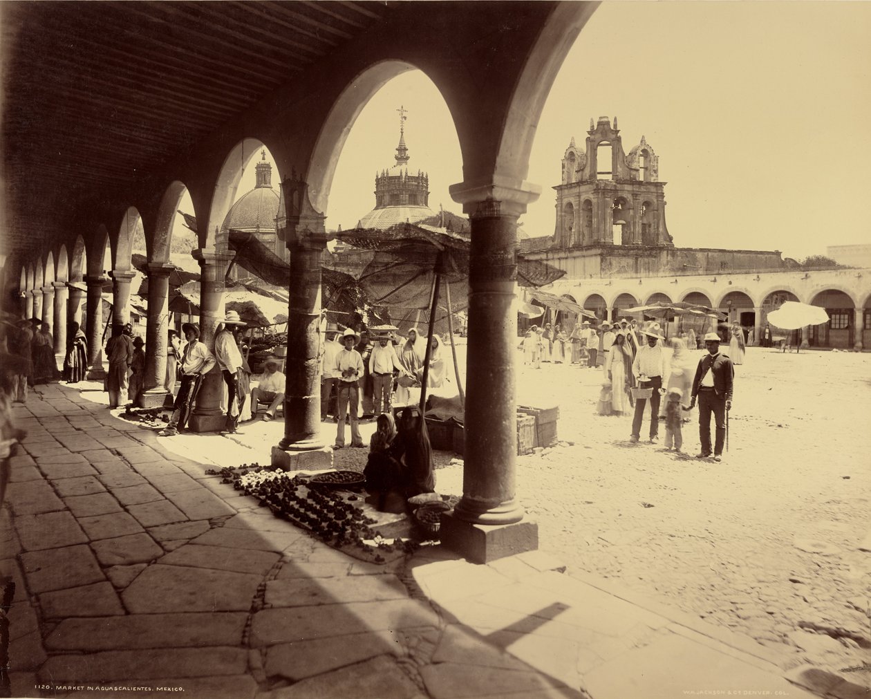Piac Aguascalientesben, Mexikó alkotó: William Henry Jackson