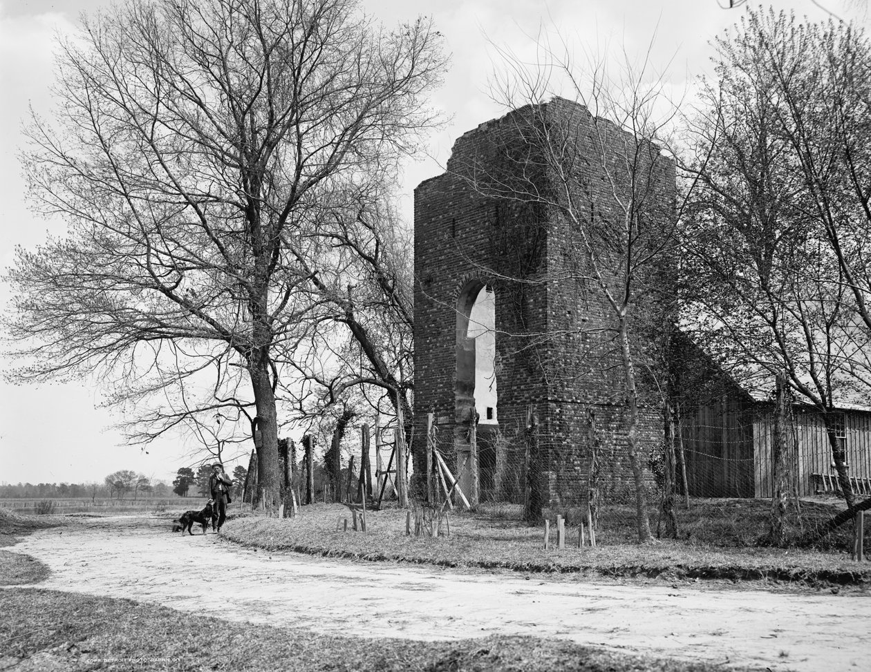 Régi templom, Jamestown, Virginia, 1902 körül (fotó) alkotó: William Henry Jackson