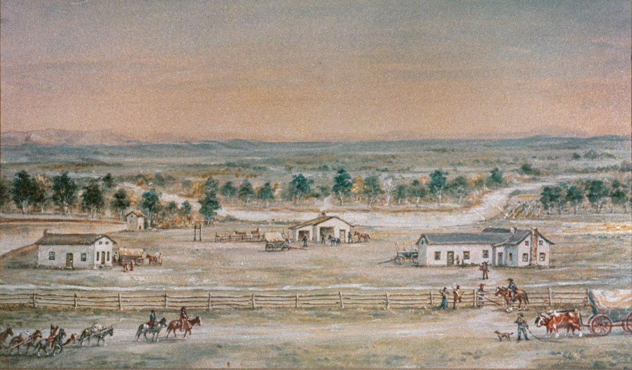 A Whitman-misszió 1845-ben (színes litó) alkotó: William Henry Jackson