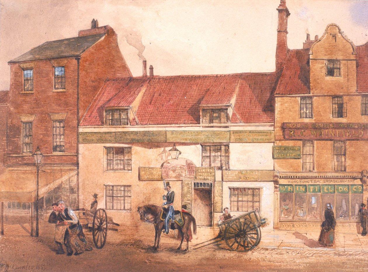 The White Horse Inn, Pilgrim Street (testszín, ceruza és wc, papír) alkotó: William Henry Knowles