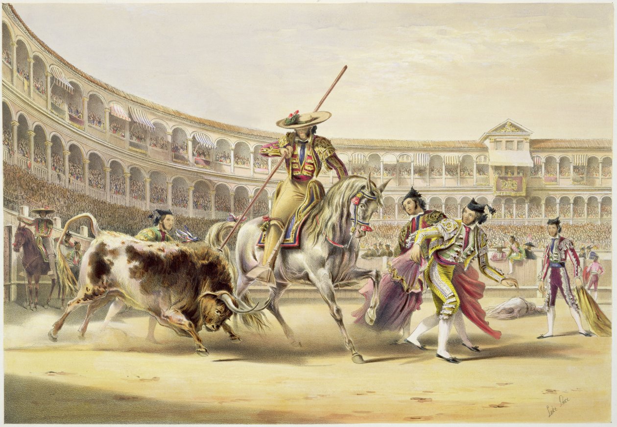 Bull Charging a Picador, 1865 alkotó: William Henry Lake Price