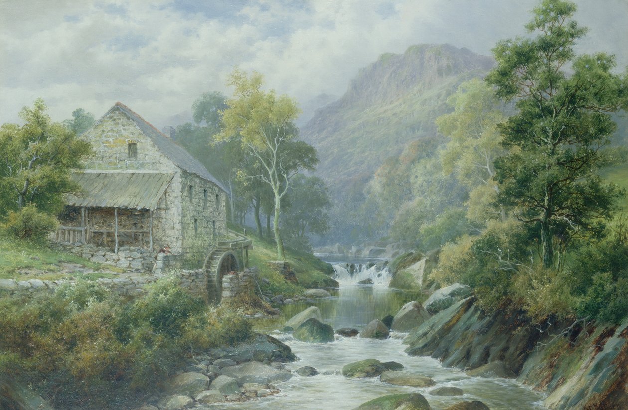 Régi használaton kívüli malom, Dolgelly (77867-es pár) alkotó: William Henry Mander