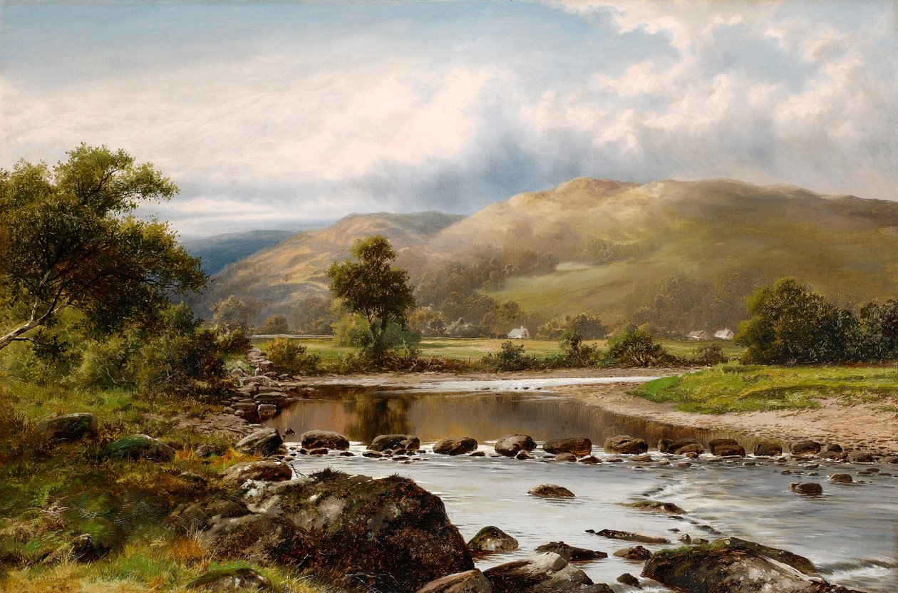 Stepping Stones, Bettws-y-Coed, Észak-Wales alkotó: William Henry Mander