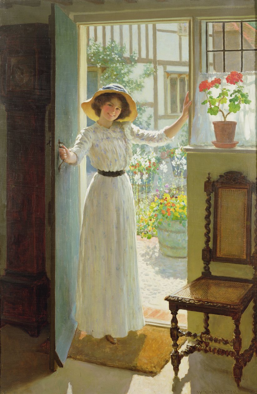 By the Cottage Door (olaj, vászon) alkotó: William Henry Margetson