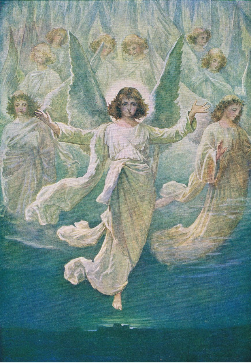 Az angyalkórus, a Thomas Nelson által kiadott Biblia Képeskönyvből, 1950 körül alkotó: William Henry Margetson