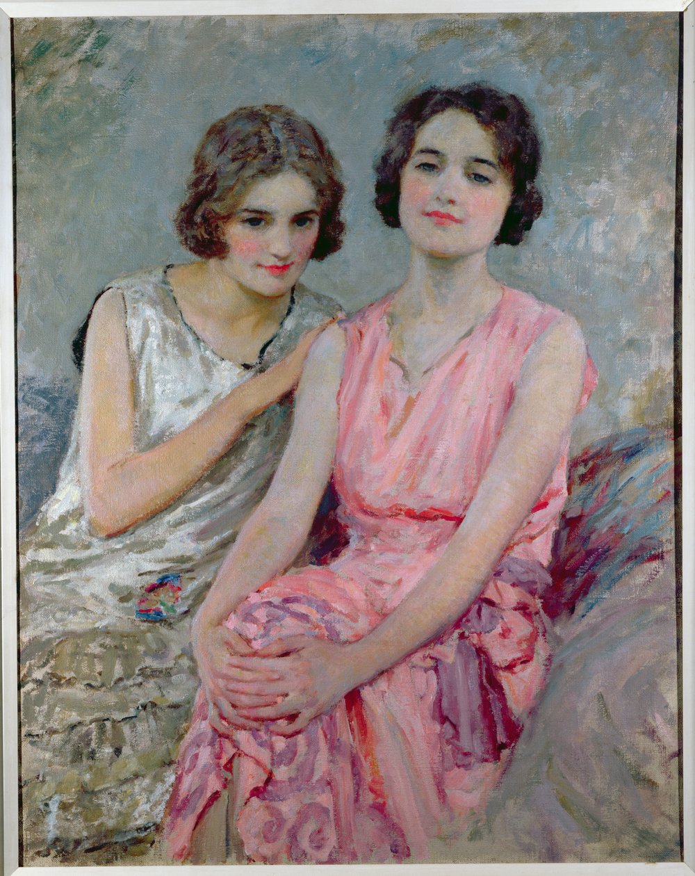 Két fiatal nő ül alkotó: William Henry Margetson