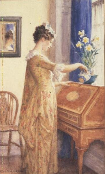 Nárciszok öntözése alkotó: William Henry Margetson