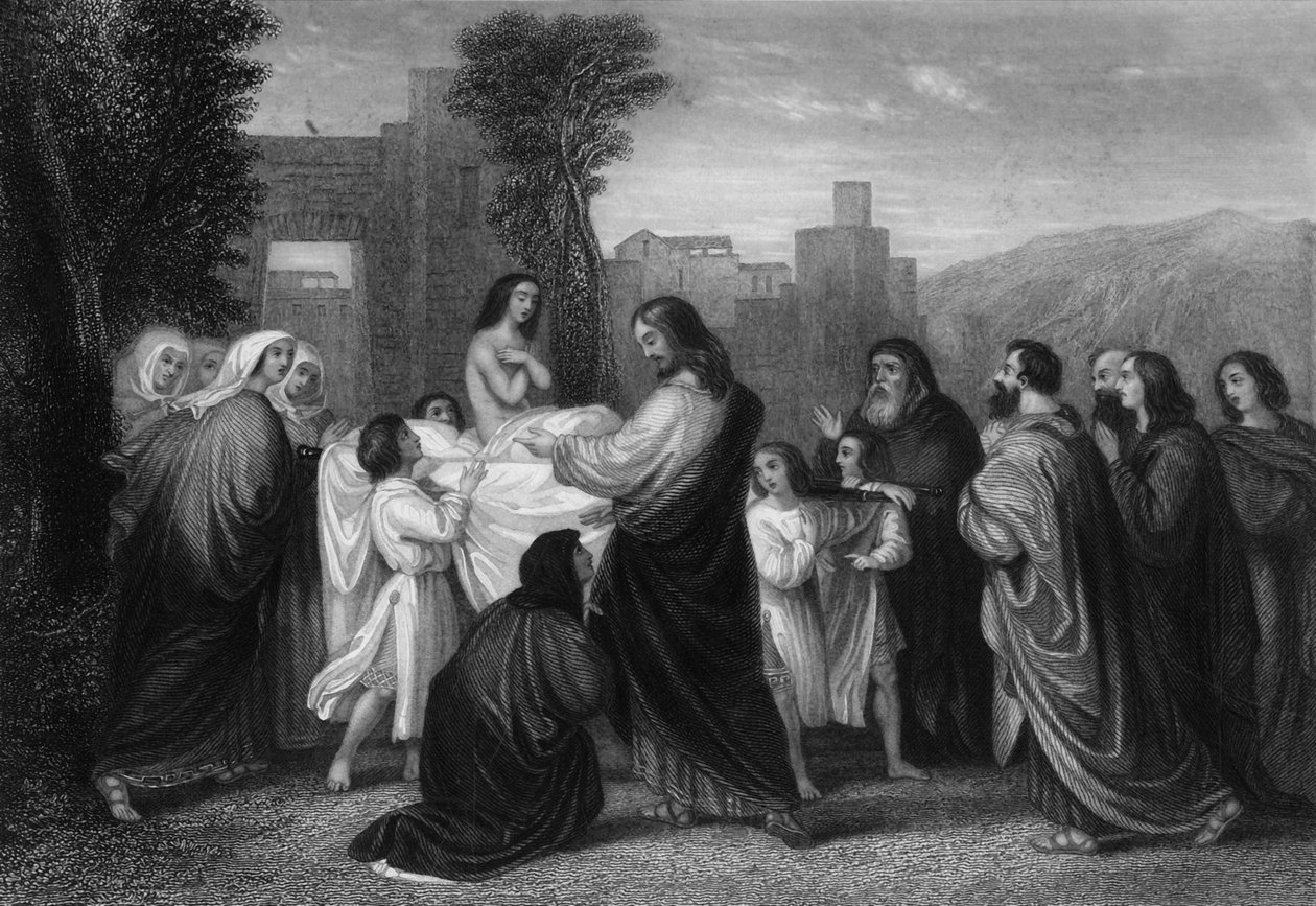 És aki meghalt, felült, és beszélni kezdett, 1830-as években. alkotó: William Henry Mote
