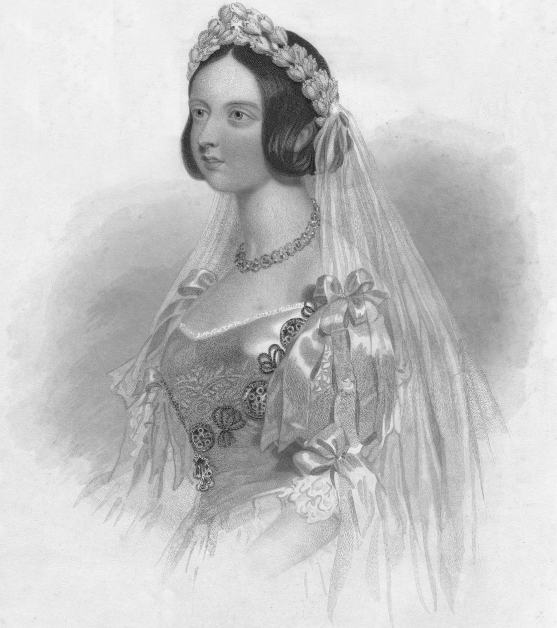 A királynő menyasszonyi ruhájában, 1840. alkotó: William Henry Mote