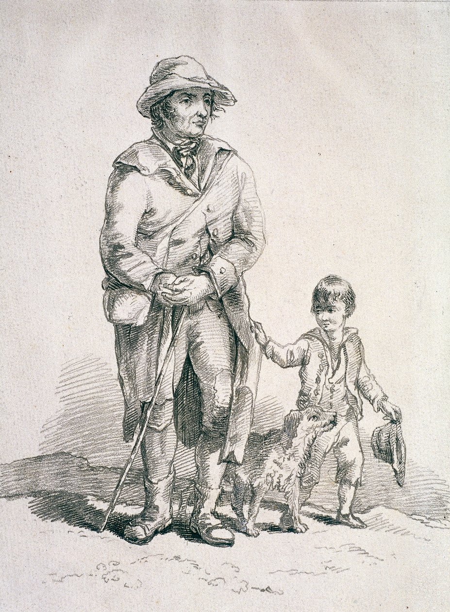 Egy rusztikus kutyával és egy fiúval, Tartományi karakterek, 1813 alkotó: William Henry Pyne