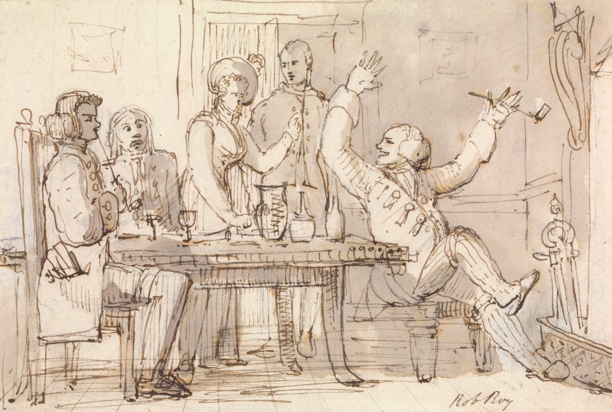 Illusztráció Rob Royhoz: Belső ivás partival alkotó: William Henry Pyne